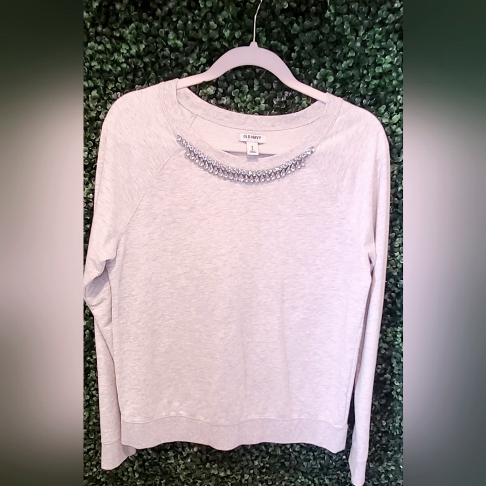 Old Navy Jeweled Sweater-Heather Grey